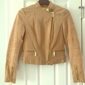 Michael Kors SUEDE beige ZIP MOTO jacket